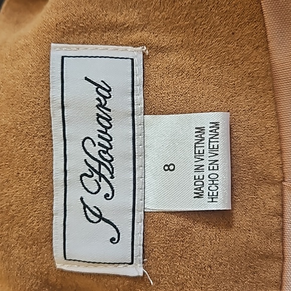 Jessica Howard Collarless Cropped Jacket. 3/4 Sleeves Faux Suede‎ Sz 8 - Picture 7 of 7